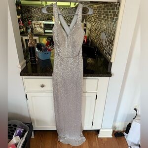 Silver Sequin Gown
